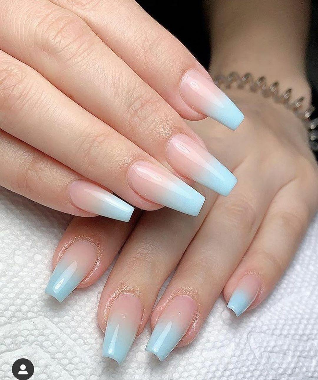 Top Winter Ice Blue Nails Ombre For You - Selective Nails & Beauty Spa