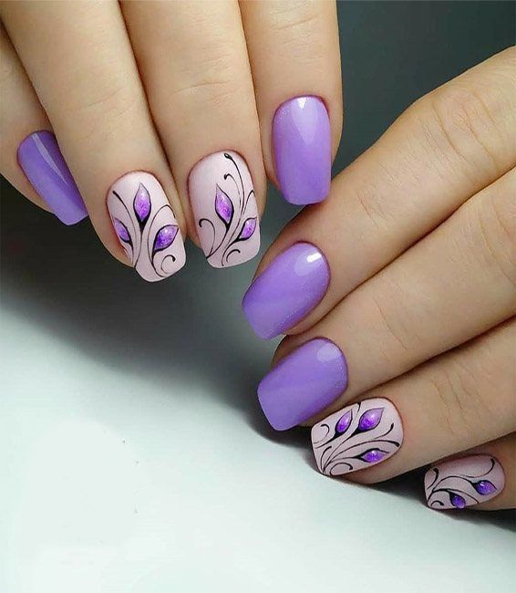 Purple NAIL ART Ideas / Easy Beginner Nail Designs On Short NAILS /  Manicure 2023 - YouTube